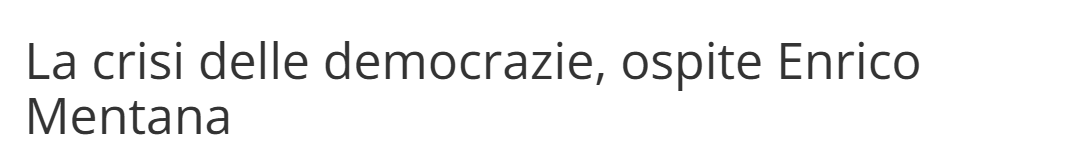 La crisi delle democrazie